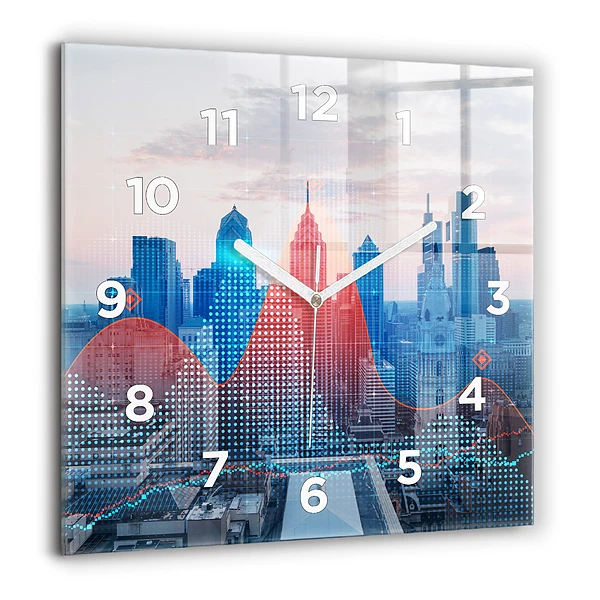 Szögletes üvegóra 60x60 Felhőkarcolók Philadelphiában