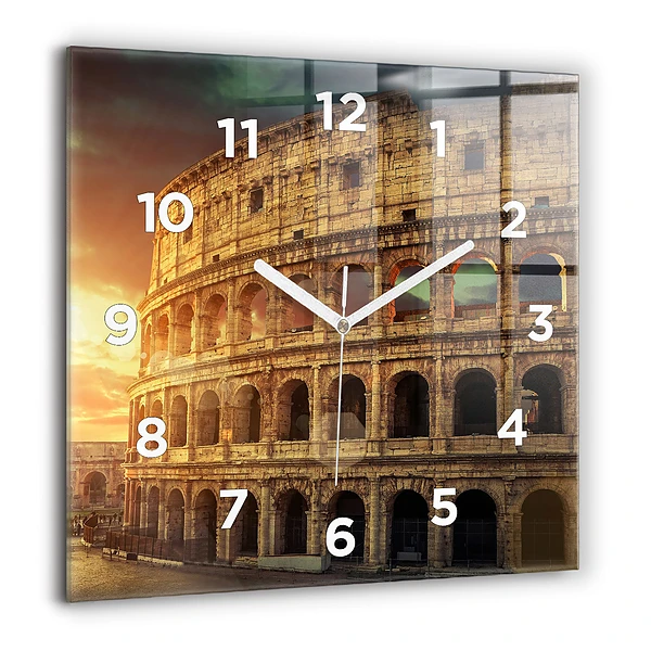Négyzet alakú üvegóra 60x60 Római Colosseum