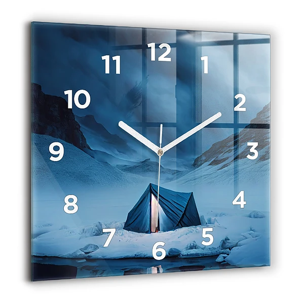 Szögletes üvegóra 60x60 Sátor az izlandi hegyekben