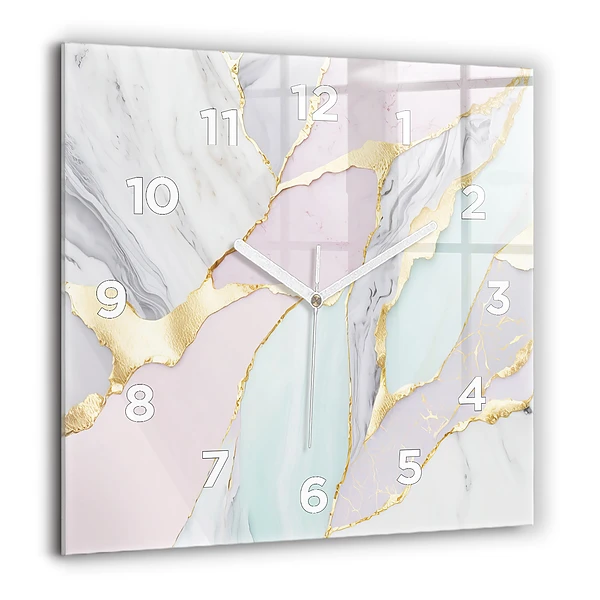 Szögletes üvegóra 60x60 Márvány minta