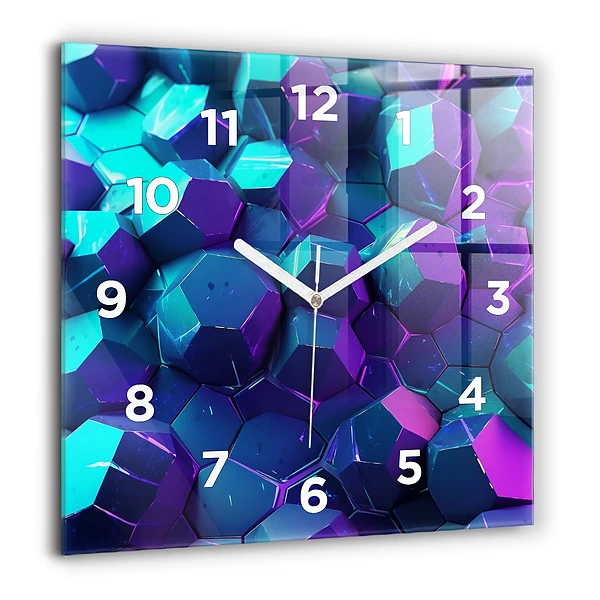 Négyzet alakú üvegóra 60x60 Geometrikus formák