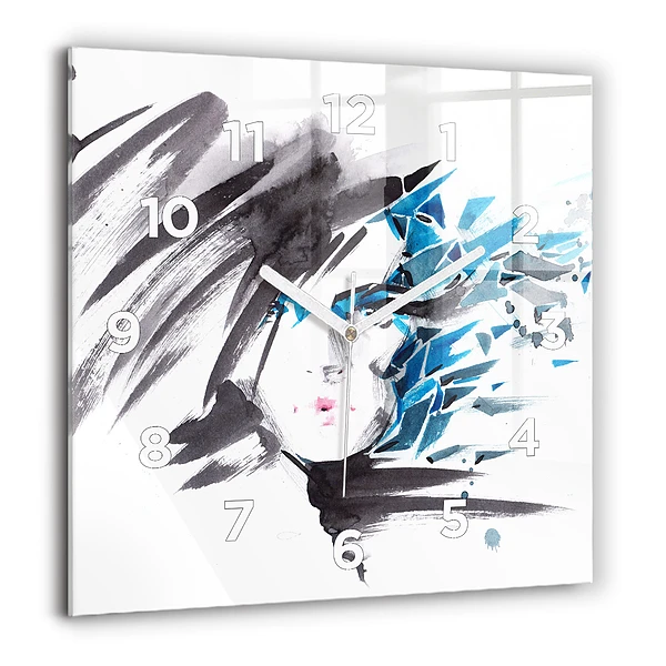 Szögletes fali üvegóra 60x60 Egy nő absztrakt arca