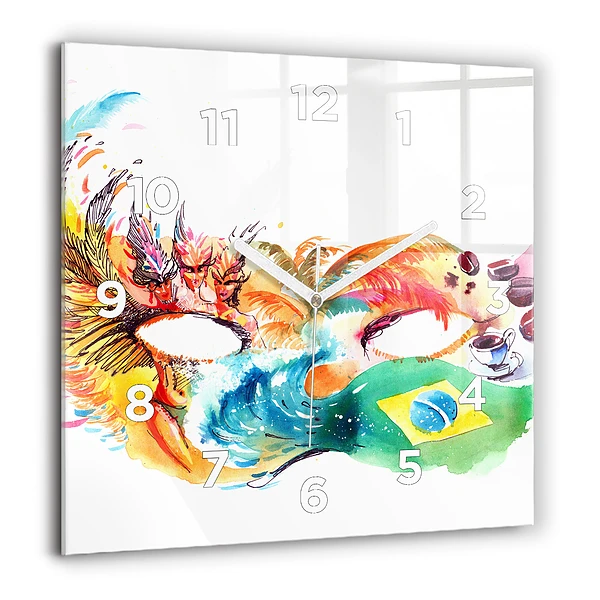 Szögletes üvegóra 60x60 Kultúra - Brazília zászlaja