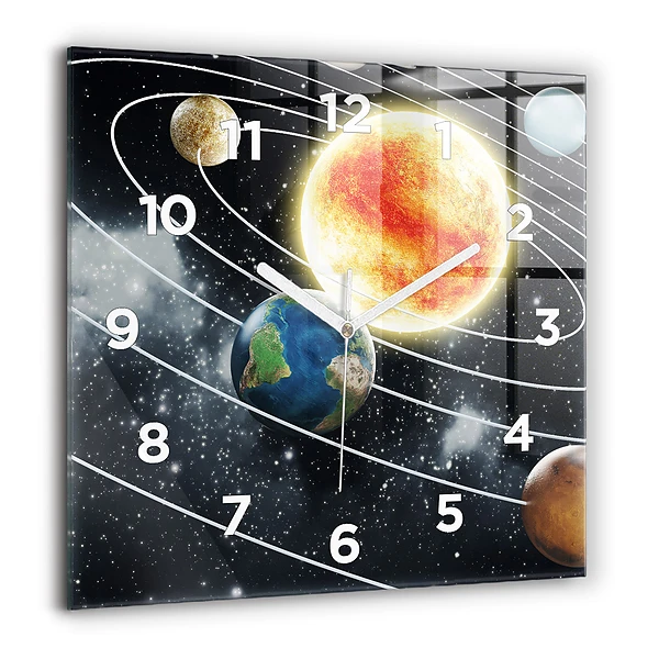 Szögletes fali üvegóra 60x60 Naprendszer