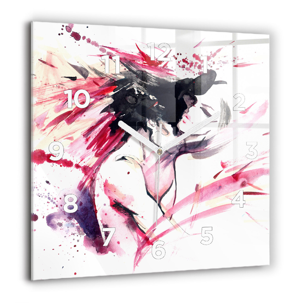 Szögletes üvegóra 60x60 Absztrakt szerelmesek