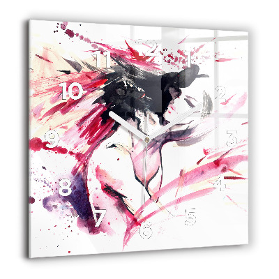 Szögletes üvegóra 60x60 Absztrakt szerelmesek