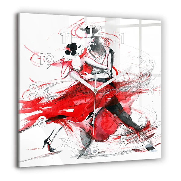 Szögletes fali üvegóra 60x60 Táncoló pár