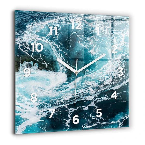 Szögletes üvegóra 60x60 Kavargó habzó hullámok
