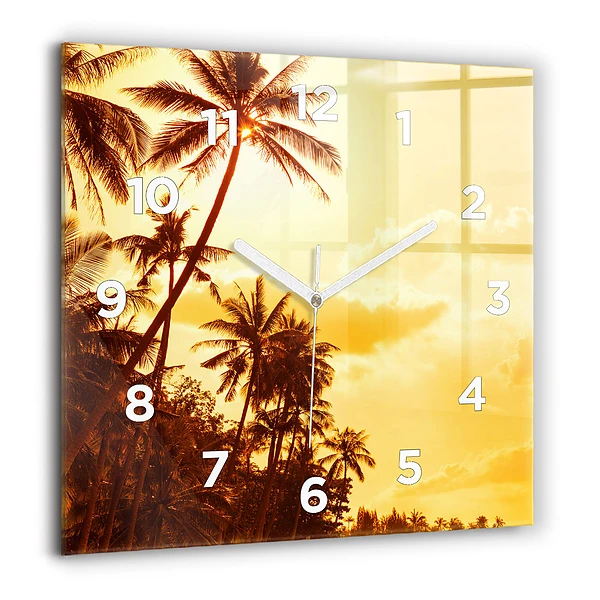 Szögletes fali üvegóra 60x60 Napfényes pálmafák