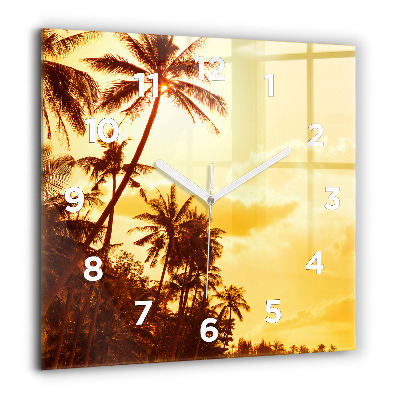 Szögletes fali üvegóra 60x60 Napfényes pálmafák