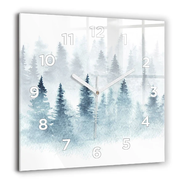 Négyzet alakú üvegóra 60x60 Téli erdő