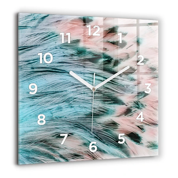 Négyzetes üvegóra 60x60 Színes tollak