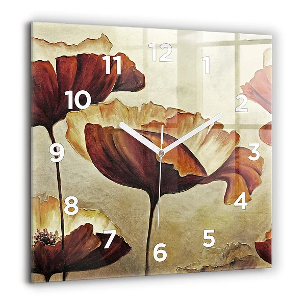 Szögletes fali üvegóra 60x60 Festett pipacsok