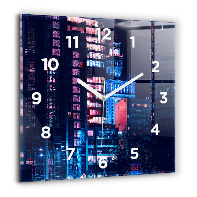 Négyzet alakú üvegóra 60x60 Varsó éjszaka