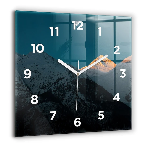 Szögletes üvegóra 60x60 Naplemente a hegyekben