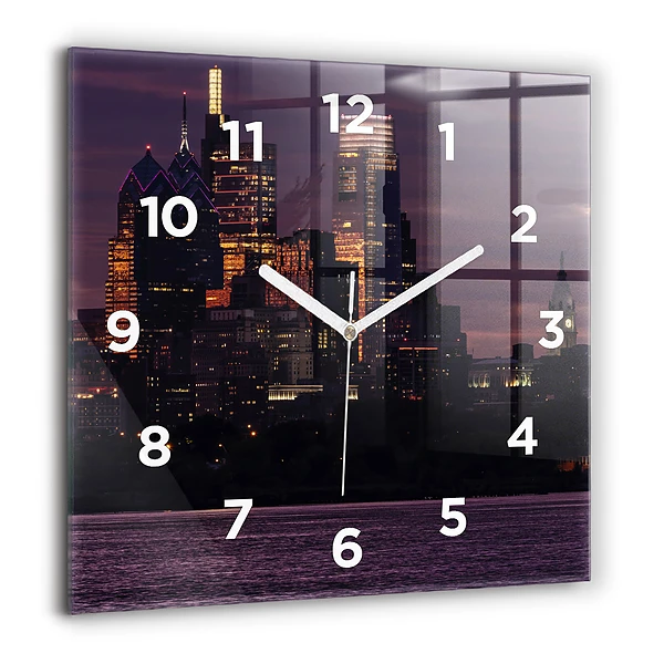 Szögletes fali üvegóra 60x60 Philadelphia látképe