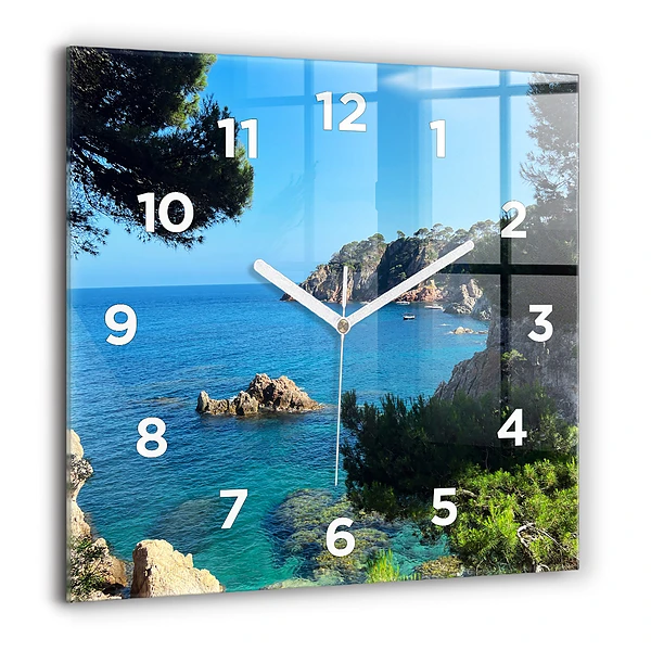 Négyzetes üvegóra 60x60 Costa Brava partja
