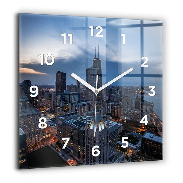 Szögletes üvegóra 60x60 Chicago fotója
