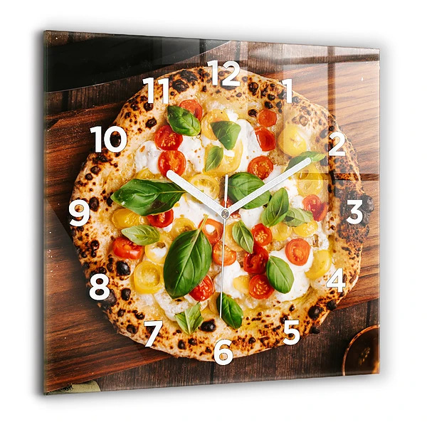 Négyzetes üvegóra 60x60 Olasz pizza