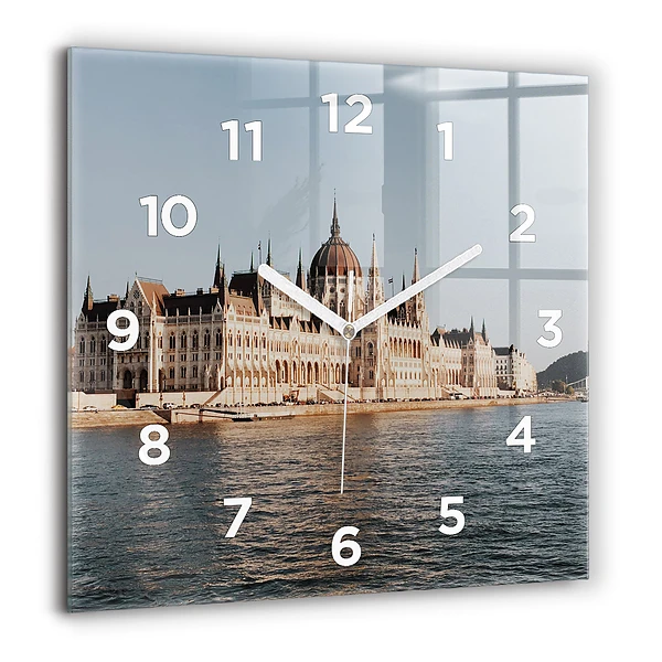 Szögletes üvegóra 60x60 Parlament Budapesten