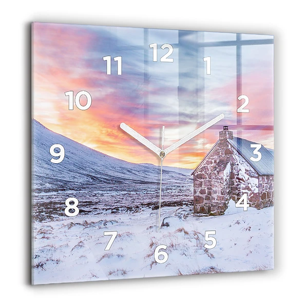 Négyzet alakú üvegóra 60x60 Házikó a hegyekben