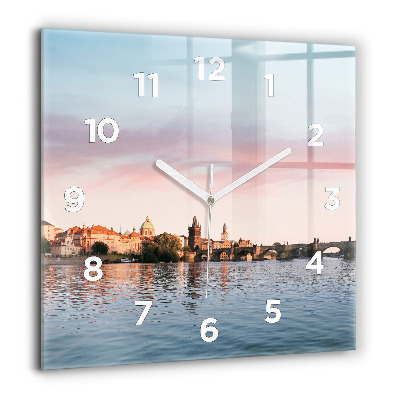 Négyzetes üvegóra 60x60 Károly-híd Prágában