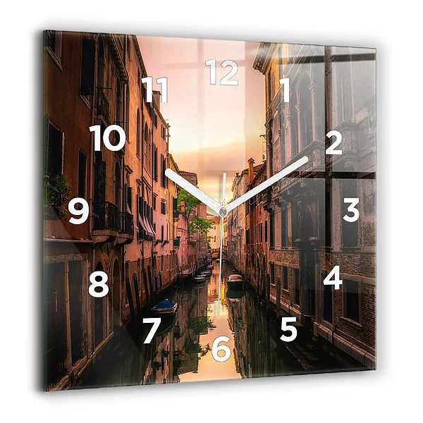 Szögletes üvegóra 60x60 Kilátás a városi csatornára