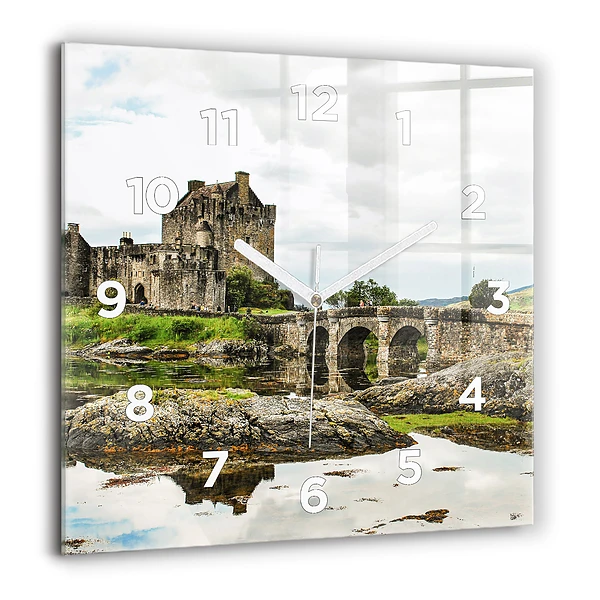 Négyzetes üvegóra 60x60 Eilean Donan kastély Skóciában