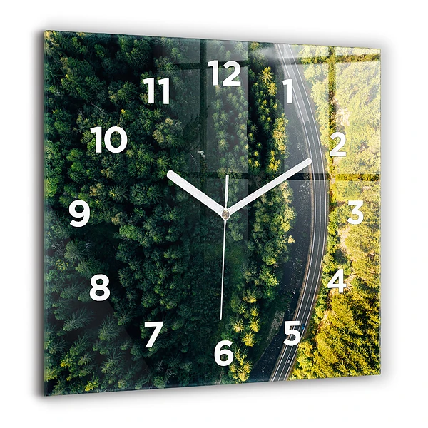 Szögletes fali üvegóra 60x60 Erdő madártávlatból