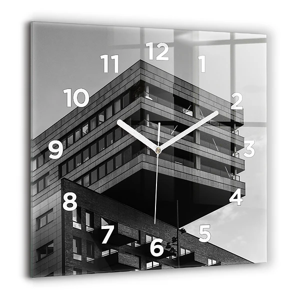 Négyzet alakú üvegóra 60x60 Építészet Amszterdamban