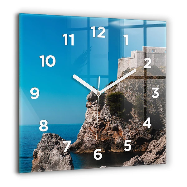 Szögletes üvegóra 60x60 Dubrovnik sziklái