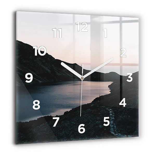 Szögletes fali üvegóra 60x60 Tó és hegyek