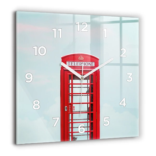 Négyzetes üvegóra 60x60 Telefonfülke