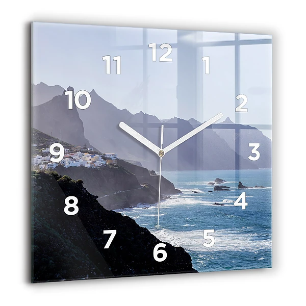 Szögletes fali üvegóra 60x60 Hegyek az óceán mellett