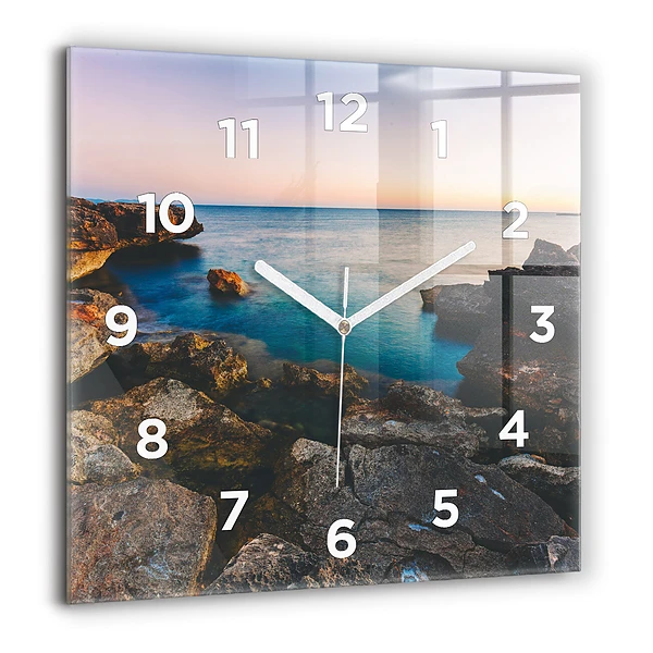 Szögletes üvegóra 60x60 Tengeri táj