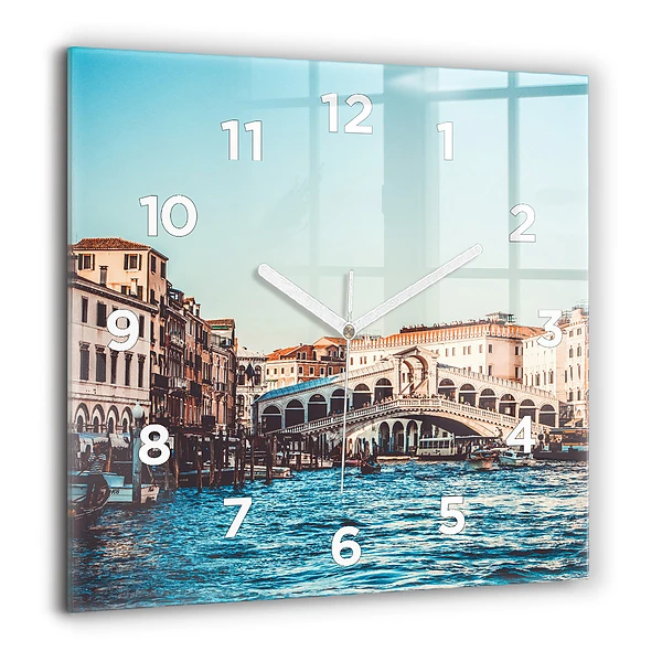 Szögletes üvegóra 60x60 A velencei Rialto-híd