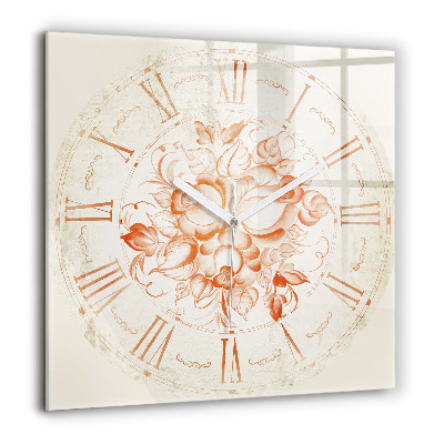 Négyzet alakú üvegóra 60x60 római motívum