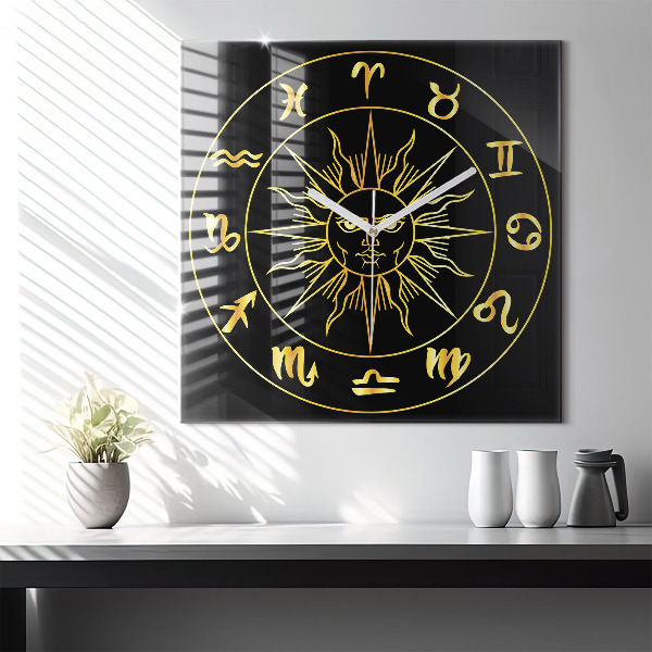 Szögletes fali üvegóra 60x60 Az állatöv jelei