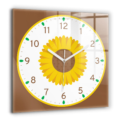 Négyzet alakú üvegóra 60x60 Napraforgó virág