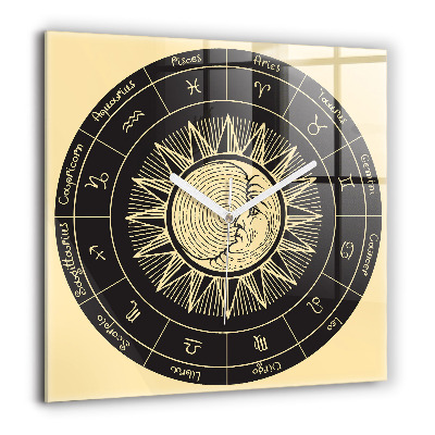 Négyzet alakú üvegóra 60x60 Zodiákusok és a Nap