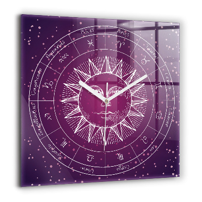 Szögletes üvegóra 60x60 Zodiákus csillagképek