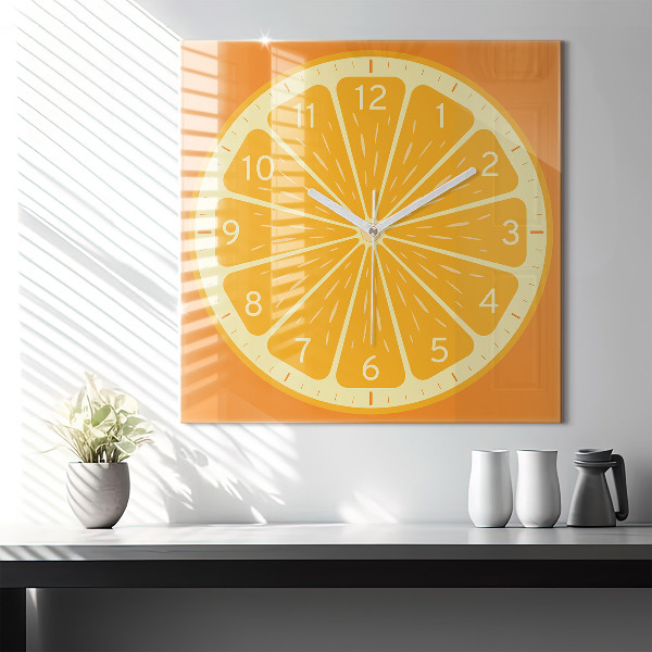 Szögletes fali üvegóra 60x60 Lédús narancs
