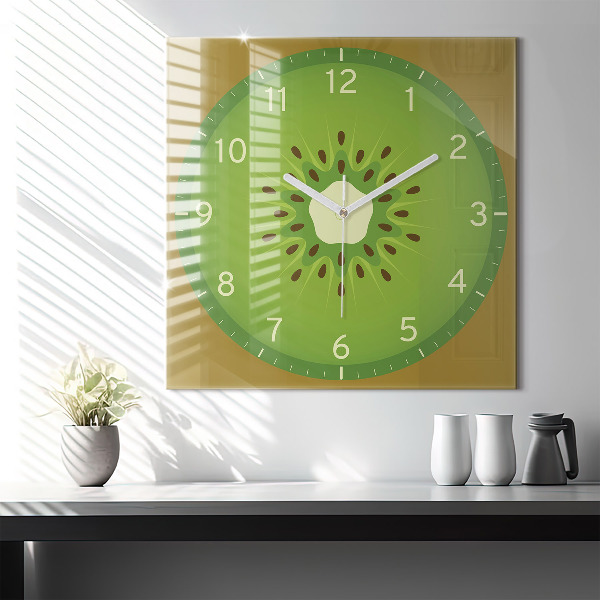 Szögletes üvegóra 60x60 kivi
