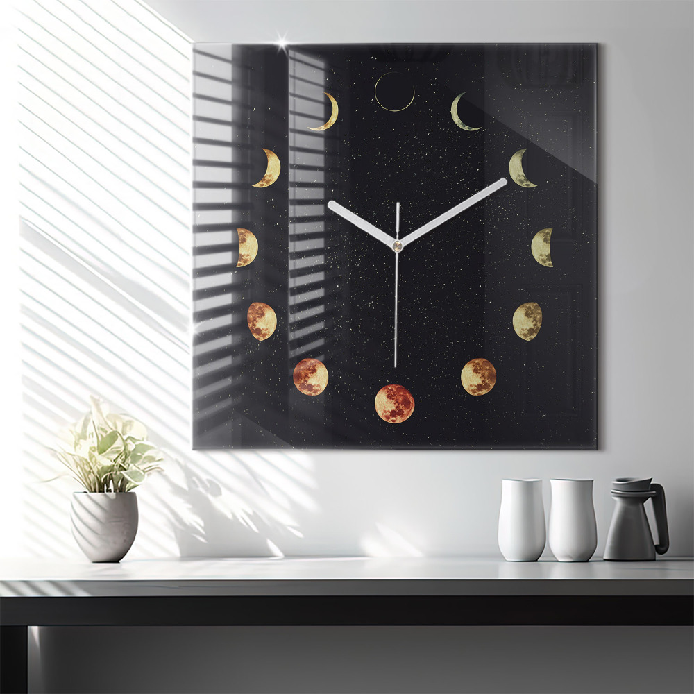 Szögletes fali üvegóra 60x60 Holdfázisok