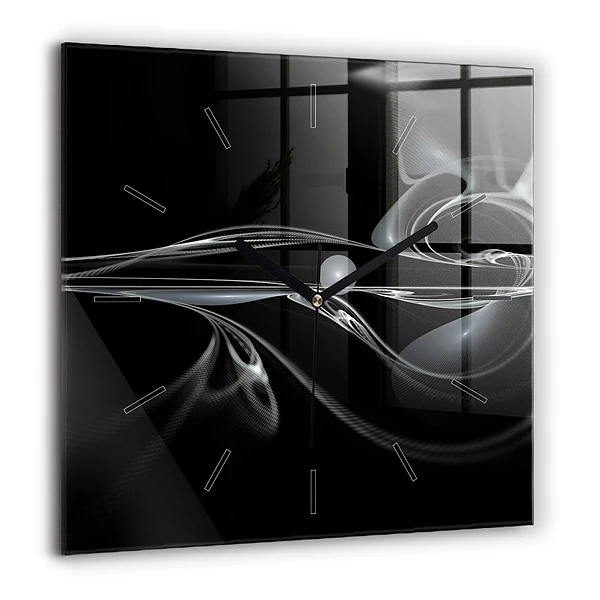 Szögletes üvegóra 60x60 Absztrakt füst