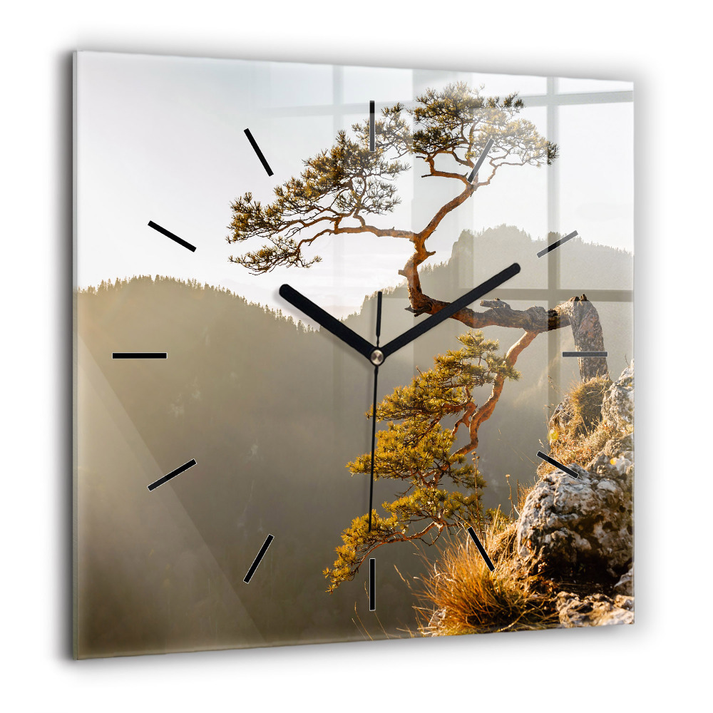 Szögletes fali üvegóra 60x60 Fa a hegyekben