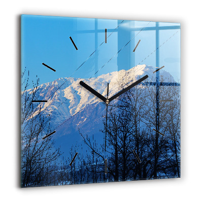 Négyzetes üvegóra 60x60 Hegyi kilátás