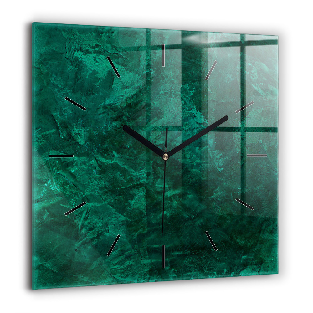 Szögletes üvegóra 60x60 Smaragdzöld fal