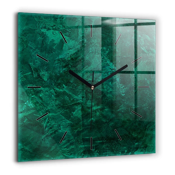 Szögletes üvegóra 60x60 Smaragdzöld fal