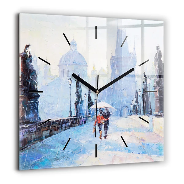 Szögletes üvegóra 60x60 Olaj művészet